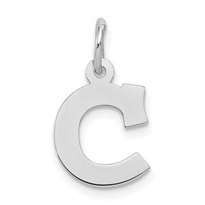 Sterling Silver, Amanda Collection Small Block Style Initial C Pendant